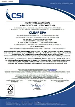 CERTIFICATO FSC