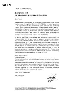 Conformity with Regulation (EU) 2023/1464