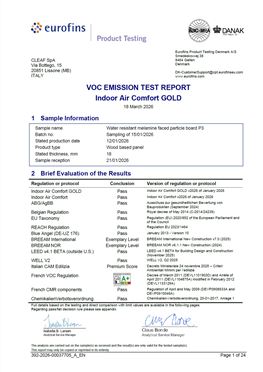 Test Report Emissioni COV_IAC GOLD_E05 - Pannello truciolare P3 nobilitato