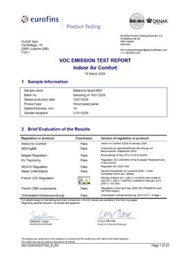 Test Report Emissioni COV_IAC_E05 - MDF nobilitato